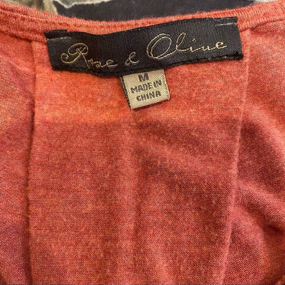 Rose & Olive coral colored sleeveless tank top super soft w/beaded neck - Picture 11 of 12